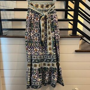 ANTONIO MELANI Colorful Patterned Maxi Skirt